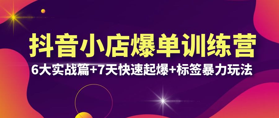【副业项目6429期】抖音小店爆单训练营VIP线下课：6大实战篇+7天快速起爆+标签暴力玩法(32节)-齐力副业