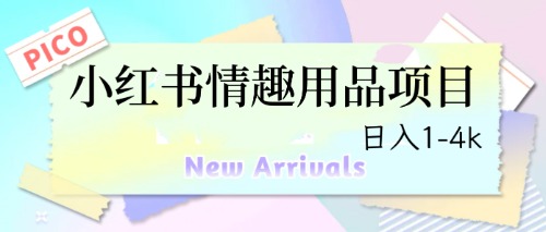 【副业项目6712期】最新小红书情趣用品项目，日入1-4k-齐力副业