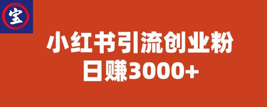 【副业项目6676期】宝哥小红书引流创业粉，日赚3000+【揭秘】-齐力副业
