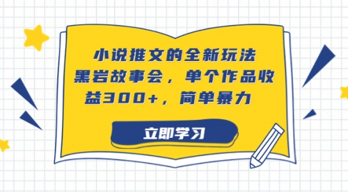 【副业项目7080期】小说推文的全新玩法，黑岩故事会，单个作品收益300+，简单暴力-齐力副业