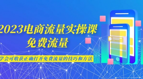 【副业项目7083期】2023电商流量实操课-免费流量，学会可收获正确打开免费流量的技巧和方法-齐力副业