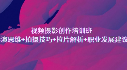 【副业项目7172期】视频摄影创作培训班，导演思维+拍摄技巧+拉片解析+职业发展建议-齐力副业