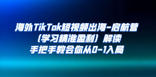 【副业项目7331期】海外TikTok短视频出海-启航营（学习精准盈利）解读，手把手教会你从0-1入局-齐力副业