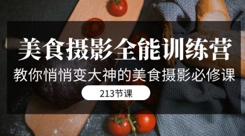 【副业项目7634期】美食摄影-全能特训营,教你悄悄变大神的美食摄影必修课(8套课程-213节)-齐力副业