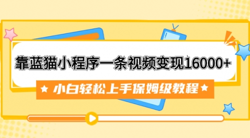【副业项目7909期】靠蓝猫小程序一条视频变现16000+小白轻松上手保姆级教程（附166G资料素材）-齐力副业
