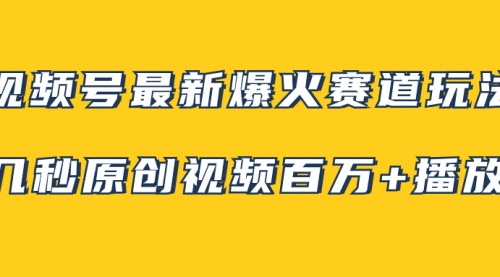 【副业项目8174期】视频号最新爆火赛道玩法，几秒视频可达百万播放，小白即可操作（附素材）-齐力副业