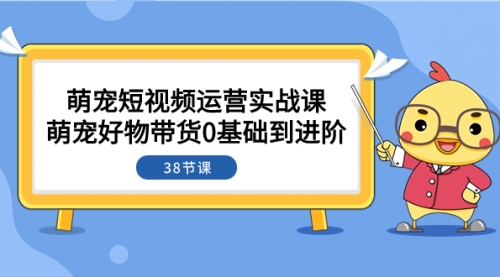 【副业项目8175期】萌宠·短视频运营实战课：萌宠好物带货0基础到进阶（38节课）-齐力副业