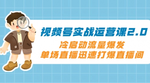 【副业项目8293期】视频号实战运营课2.0,冷启动流量爆发,单场直播迅速打爆直播间-齐力副业