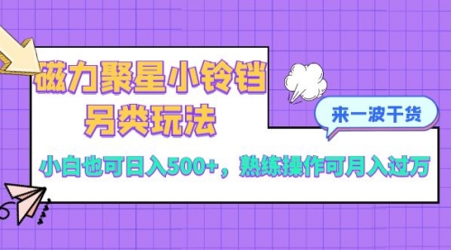【副业项目8484期】磁力聚星小铃铛另类玩法，小白也可日入500+-齐力副业