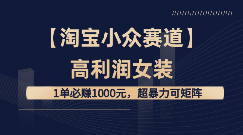 【副业8721期】【淘宝小众赛道】高利润女装：1单必赚1000元-齐力副业