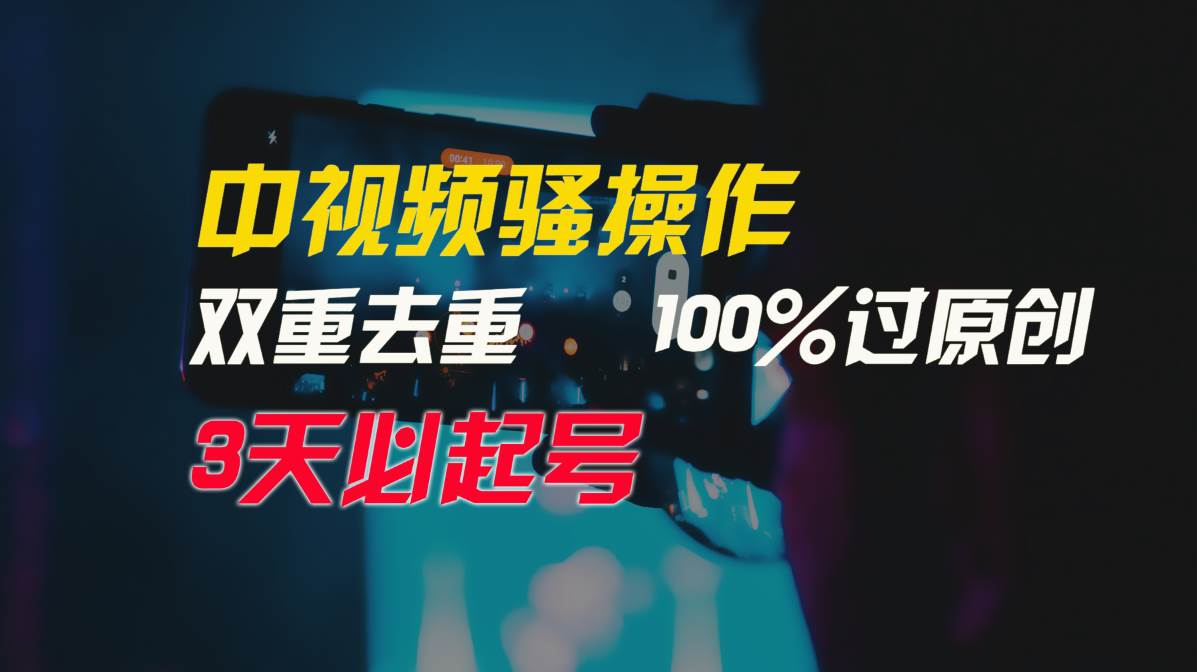 中视频骚操作,双重去重100%过原创,3天比必起号,简单无脑,月入3W+-齐力副业