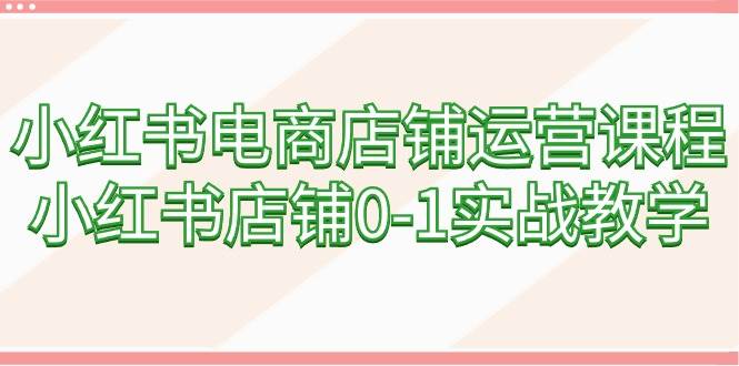 小红书电商店铺运营课程,小红书店铺0-1实战教学(60节课)-齐力副业