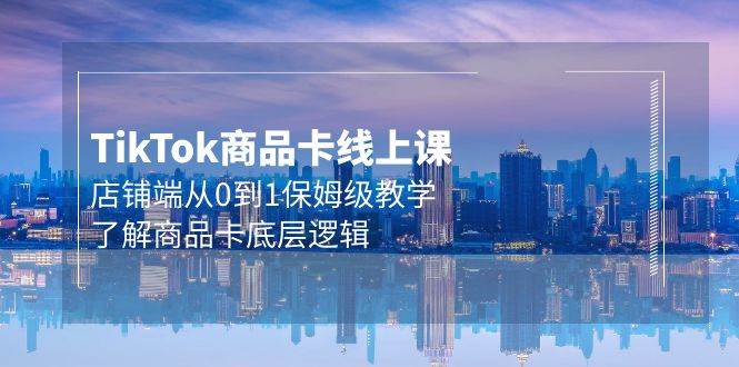 Tk商品卡线上课，店铺端从0到1保姆级教学，了解商品卡底层逻辑（20节）-齐力副业