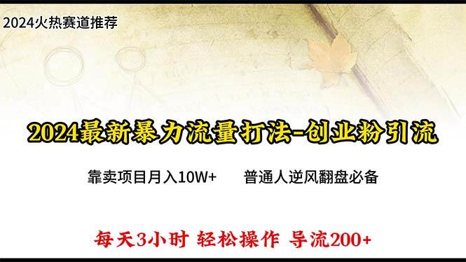 2024年最新暴力流量打法，每日导入300+，靠卖项目月入10W+-齐力副业
