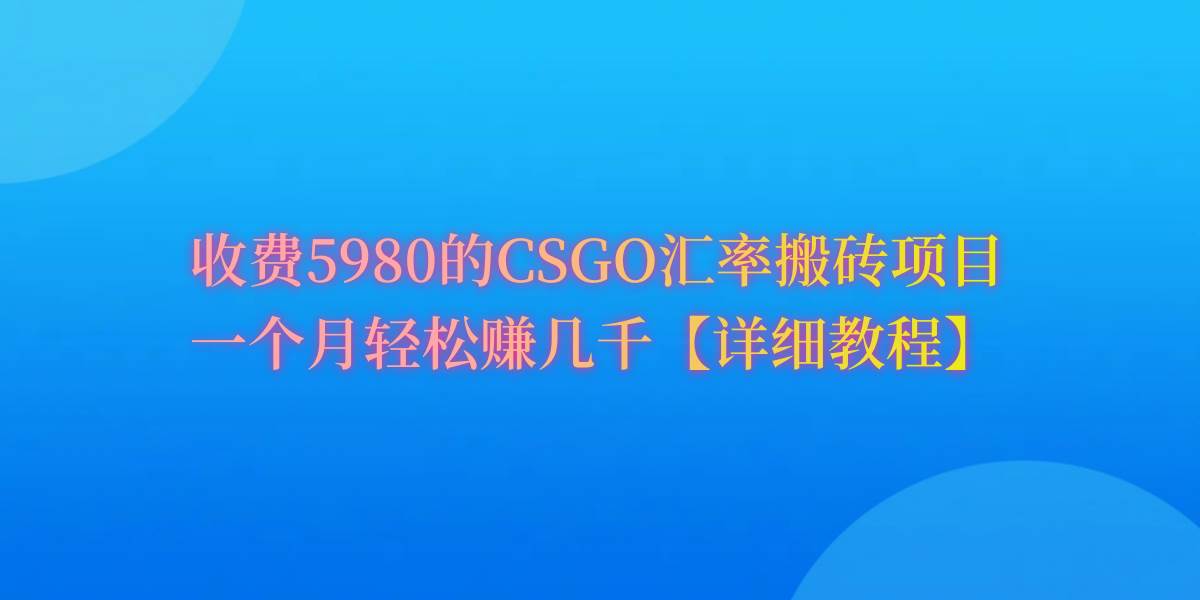 CSGO装备搬砖,月综合收益率高达60%,你也可以!-齐力副业