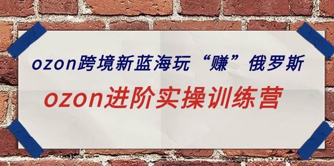 ozon跨境新蓝海玩“赚”俄罗斯，ozon进阶实操训练营-齐力副业