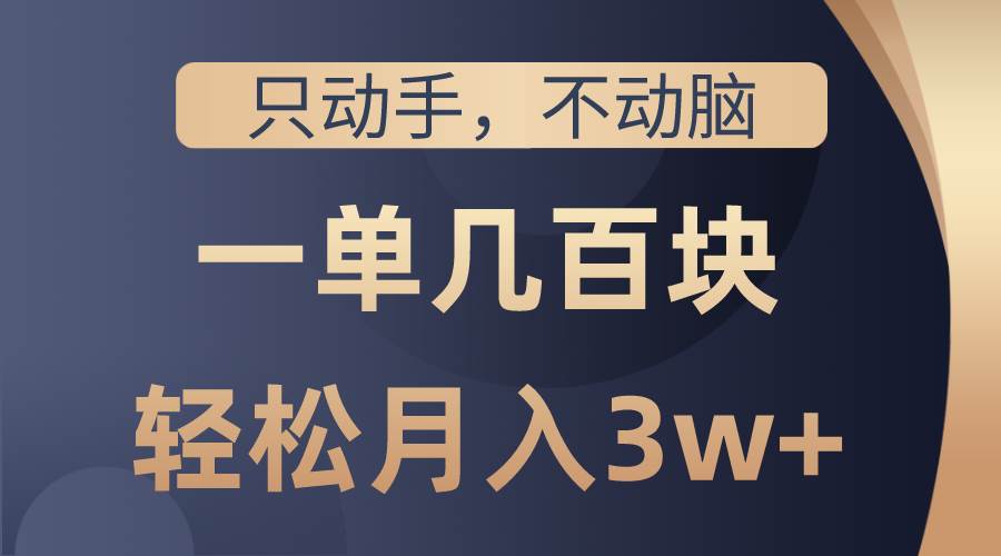 只动手不动脑，一单几百块，轻松月入3w+，看完就能直接操作，详细教程-齐力副业