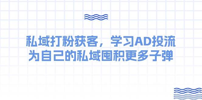 某收费课：私域打粉获客，学习AD投流，为自己的私域囤积更多子弹-齐力副业