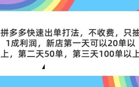 拼多多2天起店，只合作不卖课不收费，上架产品无偿对接，只需要你回...-齐力副业