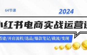 2024小红书电商实战运营课:账号搭建/开店流程/选品/爆款笔记/截流/变现-齐力副业