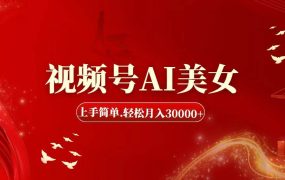 视频号AI美女，上手简单，轻松月入30000+-齐力副业