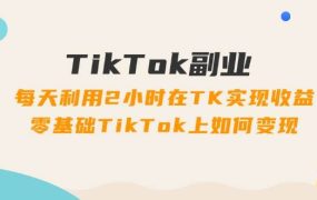 TikTok副业：每天利用2小时在TK实现收益，零基础TikTok上如何变现，34节程-齐力副业
