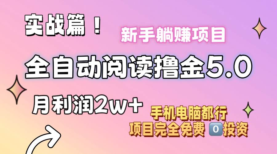 小说全自动阅读撸金5.0 操作简单 可批量操作 零门槛！小白无脑上手月入2w+-齐力副业