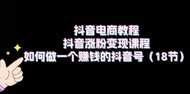 抖音电商教程：抖音涨粉变现课程：如何做一个赚钱的抖音号（18节）-齐力副业