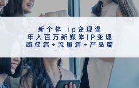 新个体 ip变现课，年入百万新媒体IP变现，路径篇+流量篇+产品篇-齐力副业