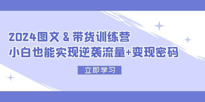 2024 图文+带货训练营，小白也能实现逆袭流量+变现密码-齐力副业