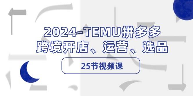2024-TEMU拼多多·跨境开店、运营、选品(25节视频课)-齐力副业