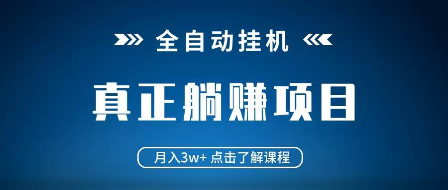全自动挂机项目 月入3w+ 真正躺平项目 不吃电脑配置 当天见收益-齐力副业