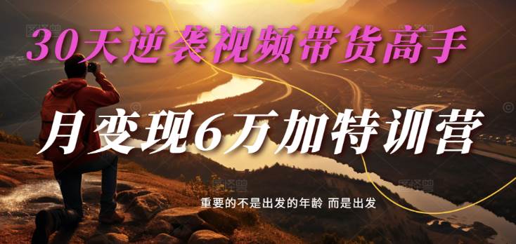 2025视频带货30天逆袭视频带货高手，单月变现6万加特训营-齐力副业