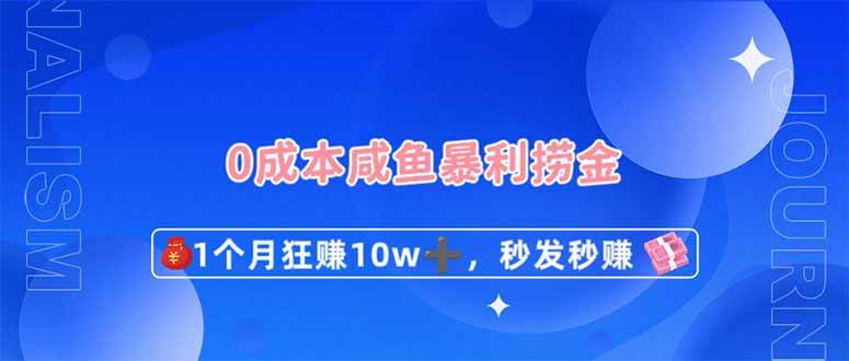 0成本闲鱼暴利捞金，1个月狂赚10W+，秒发秒赚新玩法-齐力副业