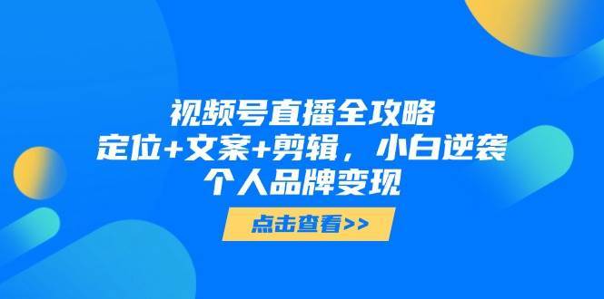 视频号直播全攻略，定位+文案+剪辑，小白逆袭个人品牌变现-齐力副业