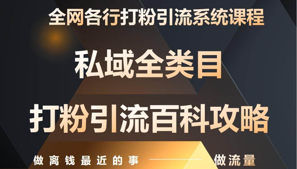 月入9万：全网唯一私域打粉引流神课，零基础手把手带你引流变现-齐力副业