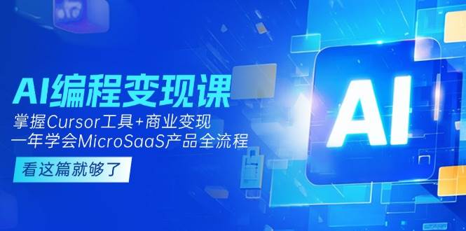 AI编程变现课：掌握Cursor工具+商业变现，一年学会MicroSaaS产品全流程-齐力副业