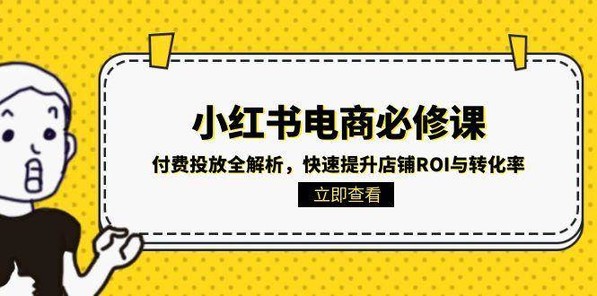 小红书电商必修课：付费投放全解析，快速提升店铺ROI与转化率-知行副业网