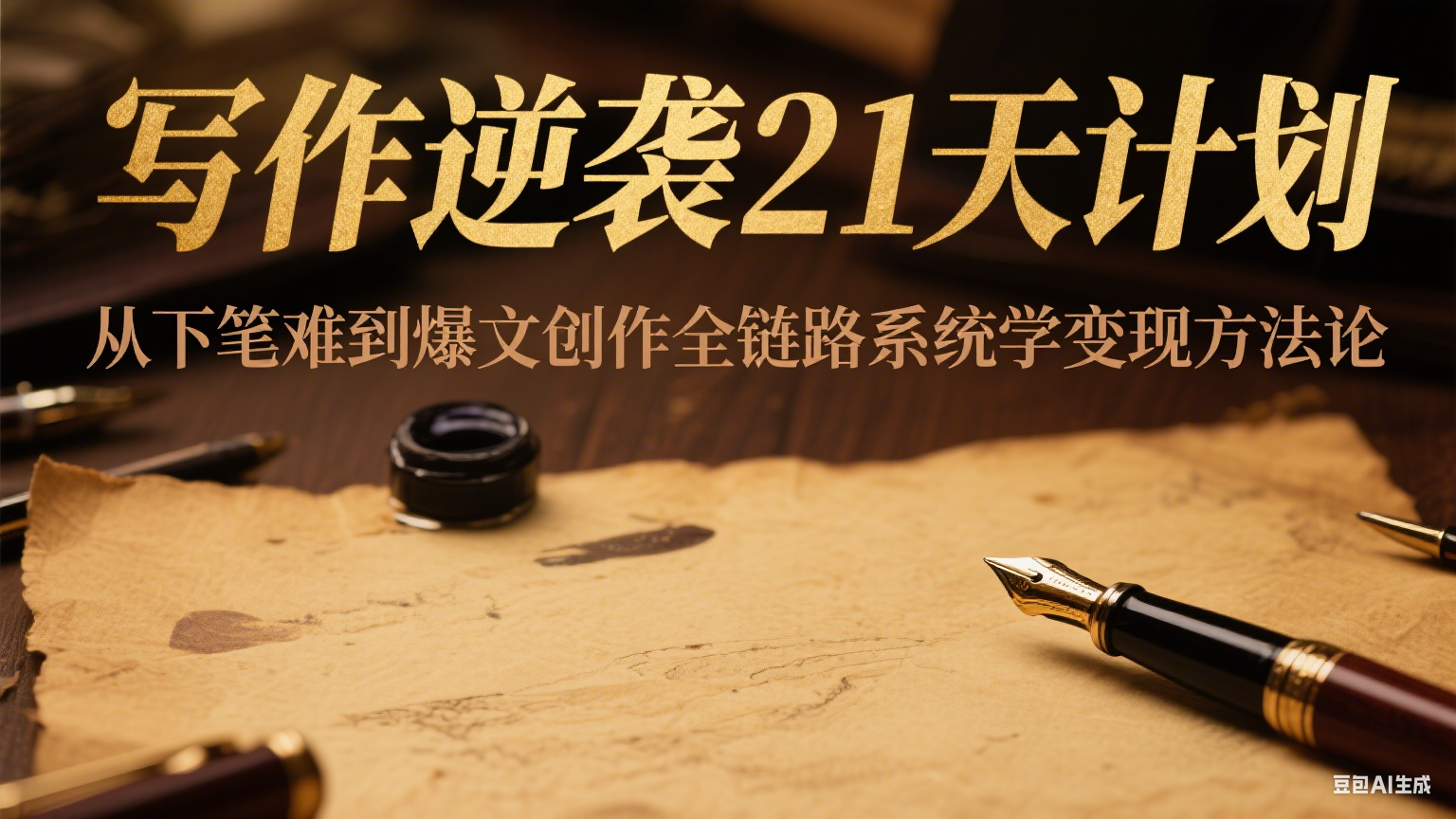 写作逆袭21天计划：从下笔难到爆文创作全链路系统学变现方法论-齐力副业