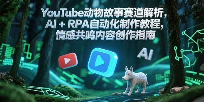 YouTube动物故事赛道解析，AI+RPA自动化制作教程，情感共鸣内容创作指南-齐力副业