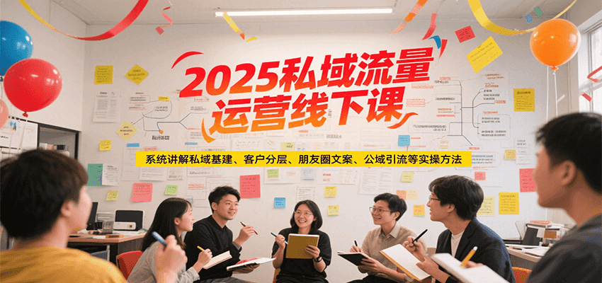 2025私域流量运营线下课,系统讲解私域基建/客户分层/朋友圈文案/公域引流等实操方法-齐力副业