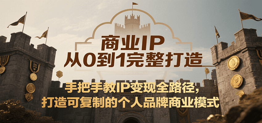 商业IP从0到1完整打造，手把手教IP变现全路径，打造可复制的个人品牌商业模式-齐力副业
