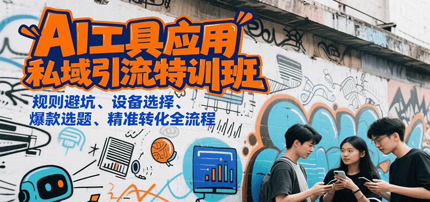AI工具应用私域引流特训班，规则避坑、设备选择、爆款选题、精准转化全流程-齐力副业