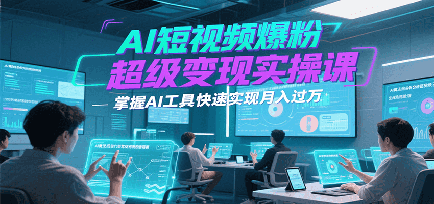 AI短视频爆粉超级变现实操课，掌握AI工具快速实现月入过万-齐力副业
