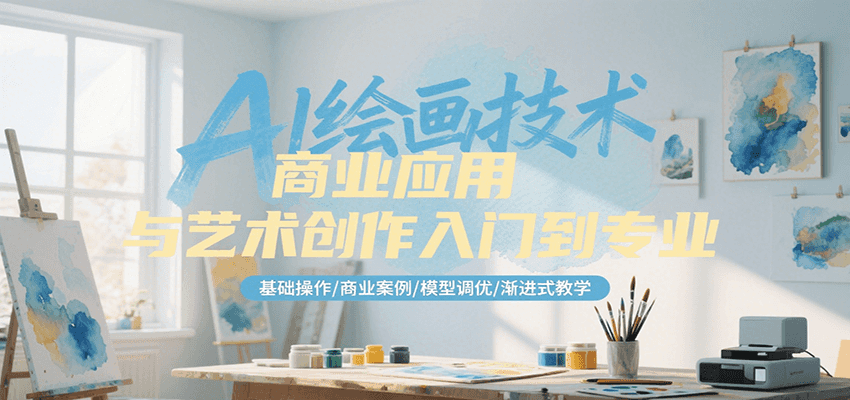 AI绘画技术商业应用与艺术创作入门到专业，基础操作/商业案例/模型调优/渐进式教学-齐力副业