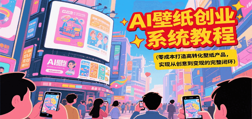 AI壁纸创业系统教程，零成本打造高转化壁纸产品，实现从创意到变现的完整闭环-齐力副业