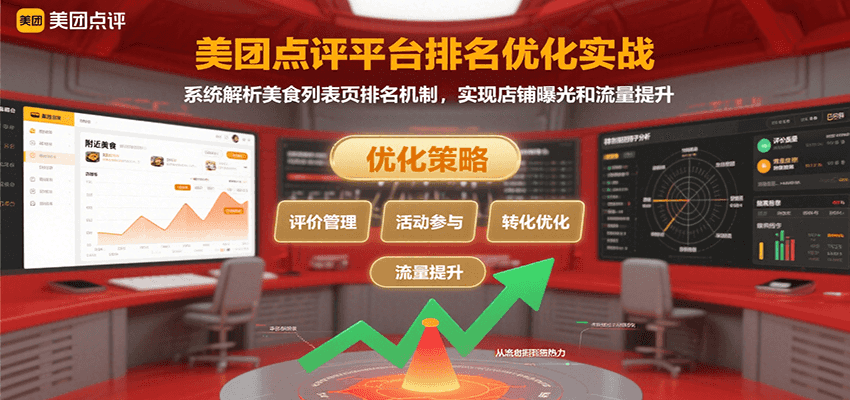 美团点评平台排名优化实战，系统解析美食列表页排名机制，实现店铺曝光和流量提升-齐力副业