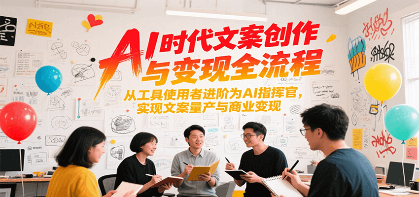 AI时代文案创作与变现全流程，从工具使用者进阶为AI指挥官，实现文案量产与商业变现-齐力副业