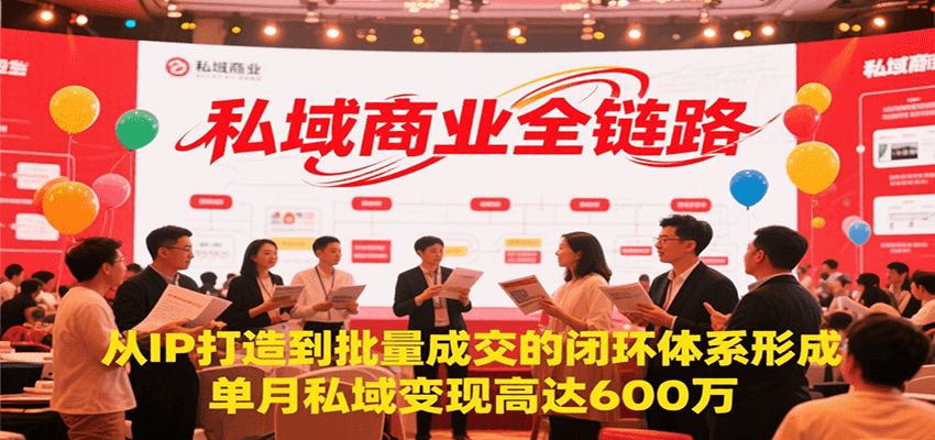 私域商业全链路，从IP打造到批量成交的闭环体系形成，单月私域变现600万-齐力副业