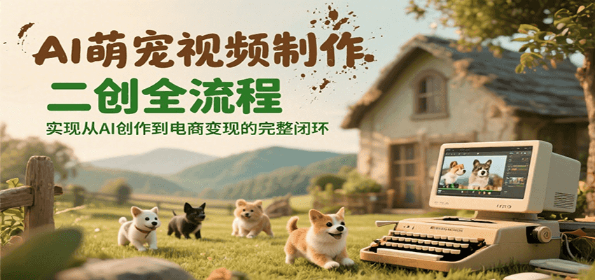 AI萌宠视频制作二创全流程，实现从AI创作到电商变现的完整闭环-齐力副业